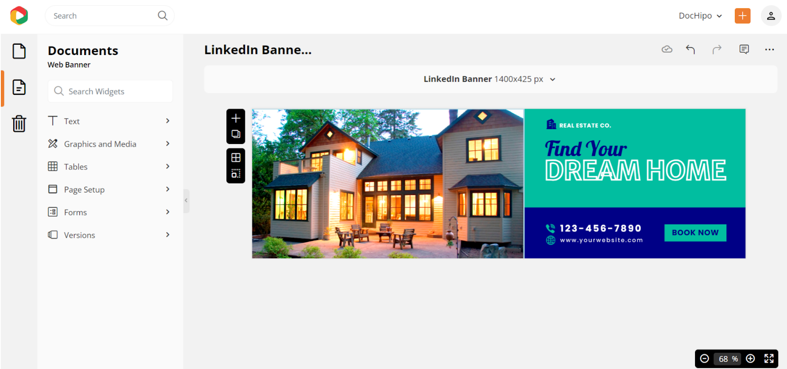changed text in real estate LinkedIn banner template 