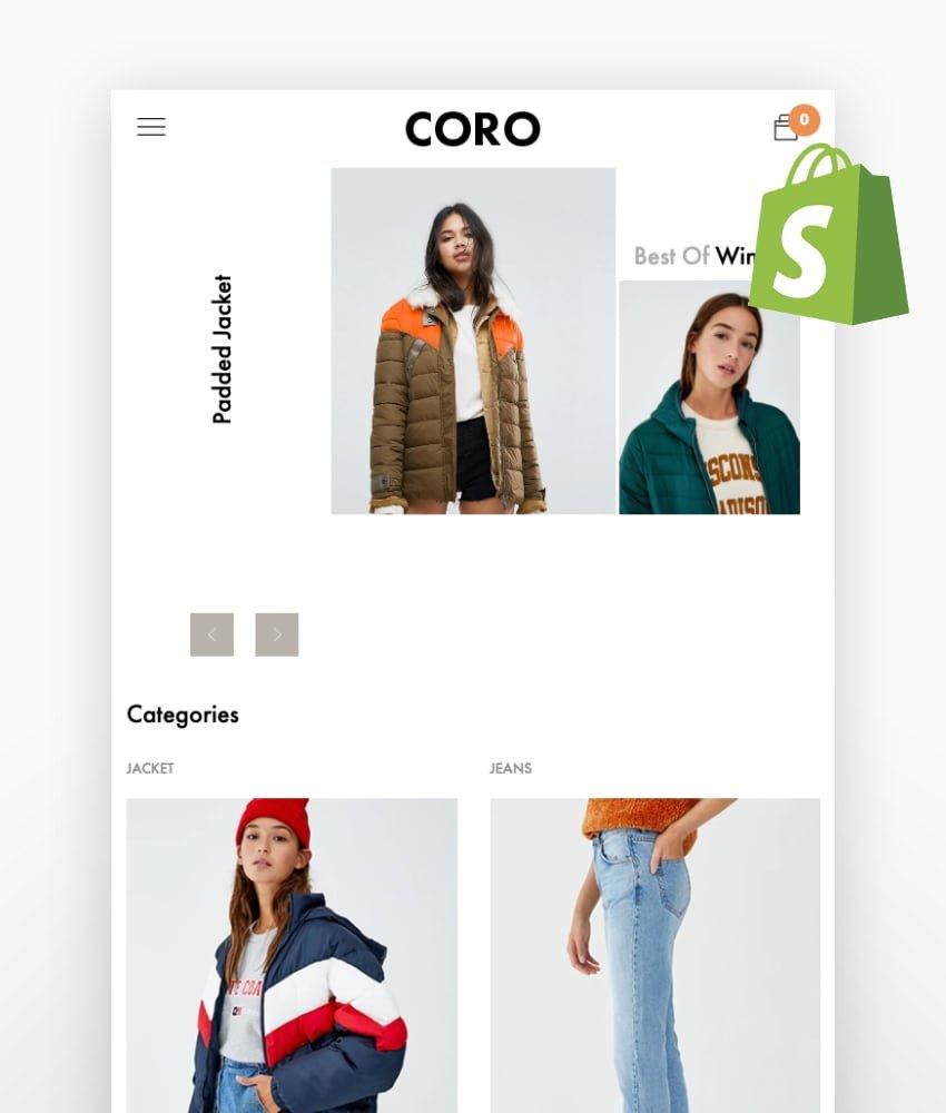 CORO—Minimal & Clean Fashion Shopify Clothes Themes
