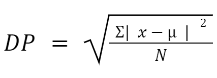 Fórmula do desvio padrão