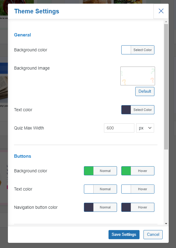 Pixel Theme Settings