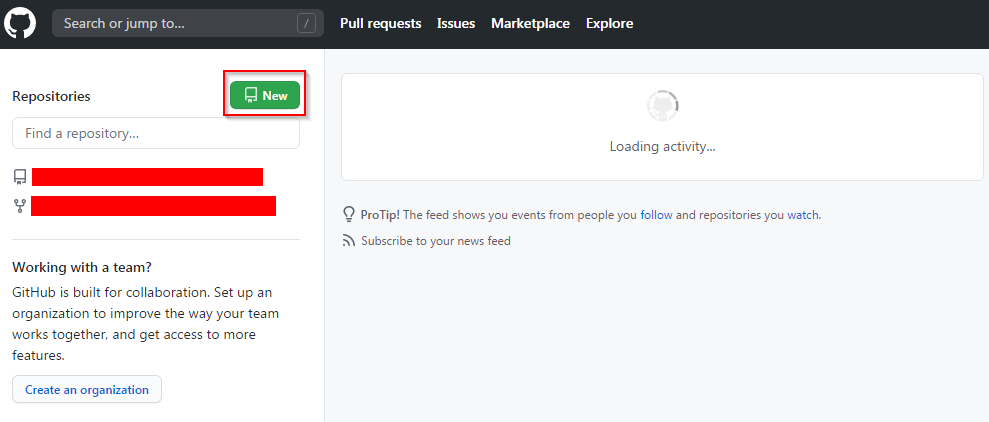 Github create new repository