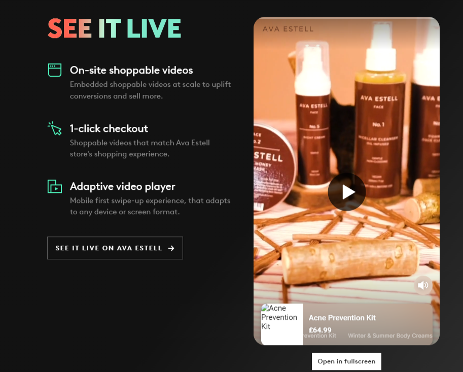 Videowise shoppable videos