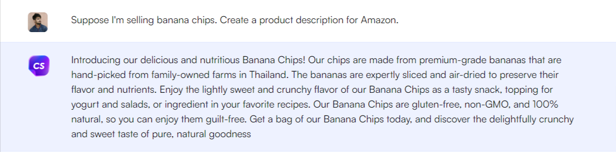 ChatSonic for product description - ChatGPT for eCommerce