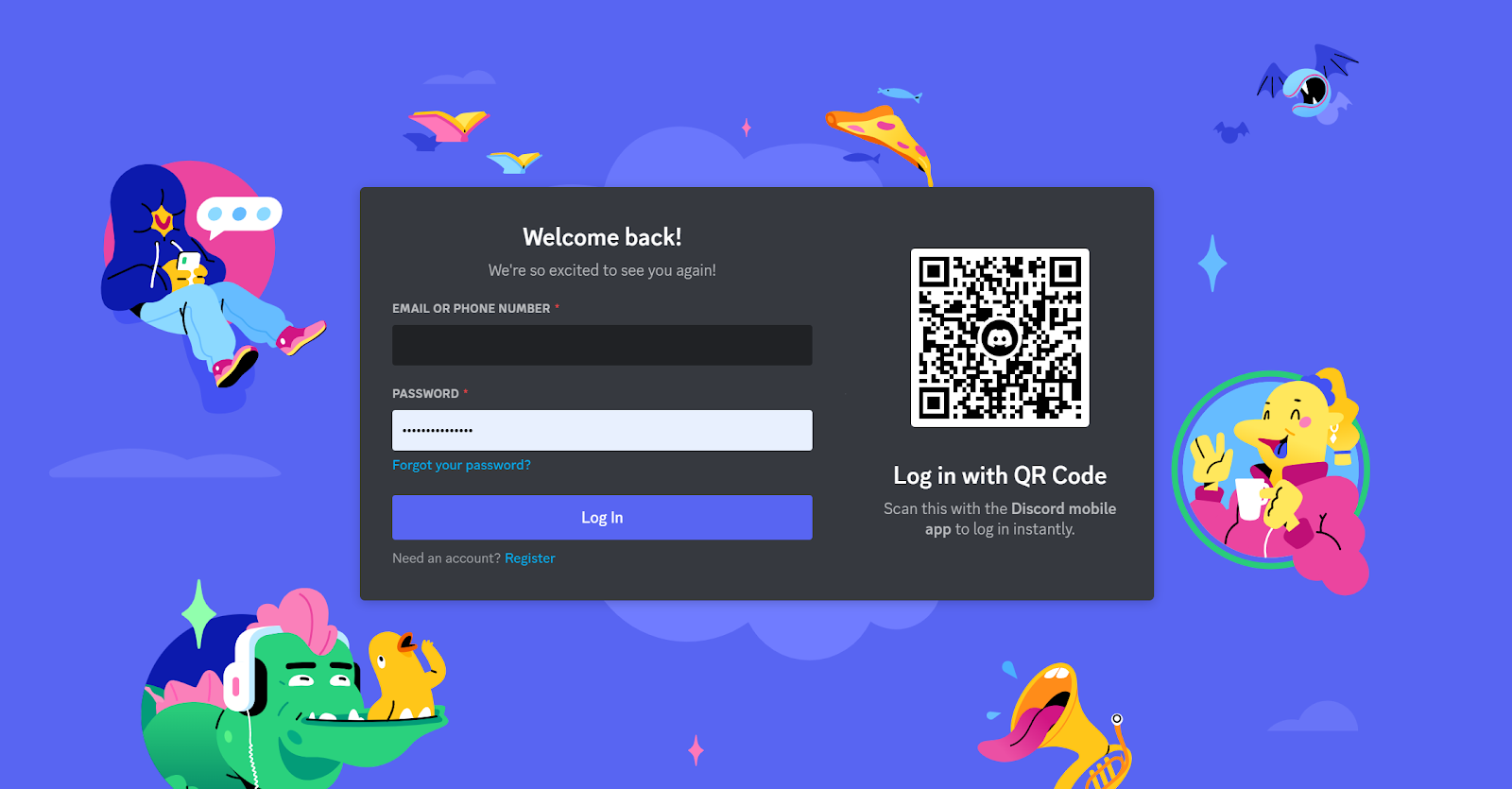 Login page