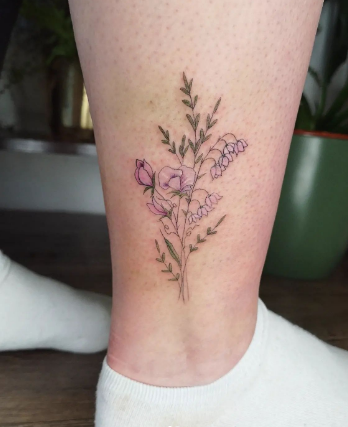 Purple Shade Lily Of The Valley Tattoo