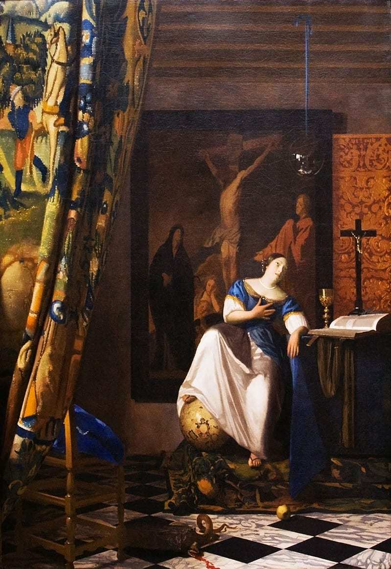 Allegory on Faith, Vermeer, 1664, via Wikiart