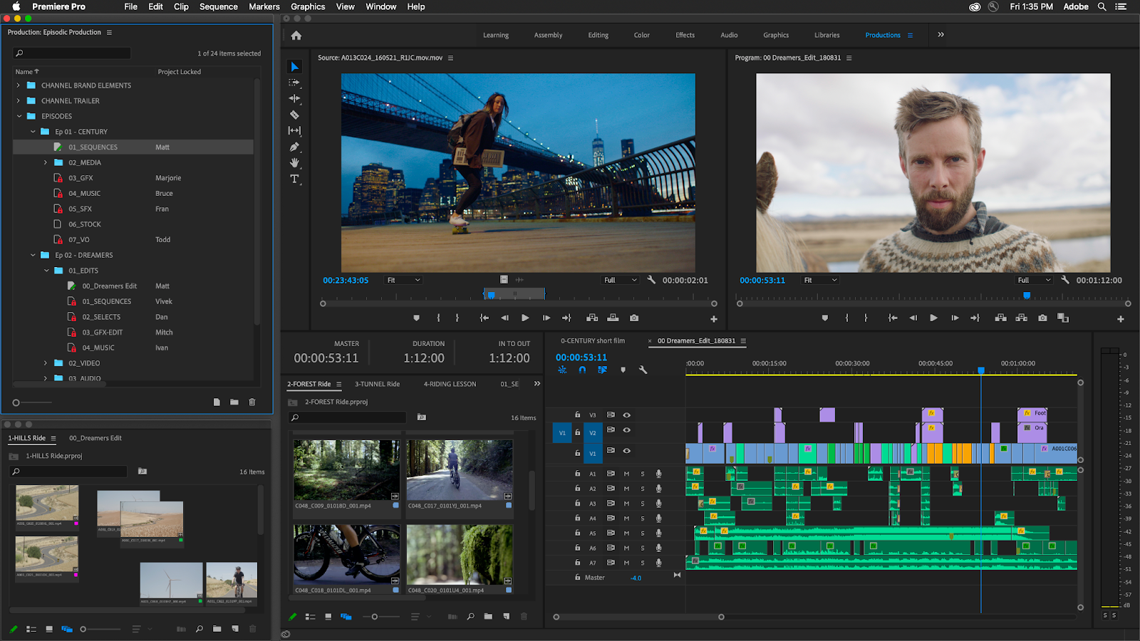 Screenshot of video editing setup