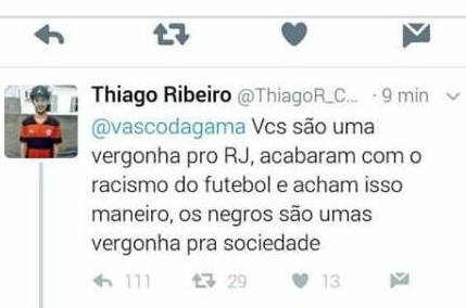 Flamenguista racista no Twitter