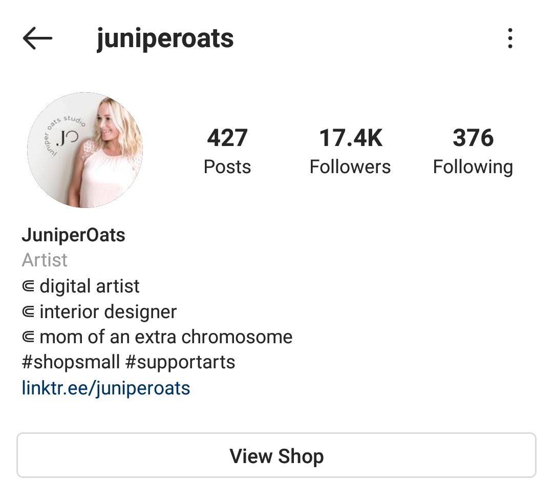 Juniper Oats Instagram profile