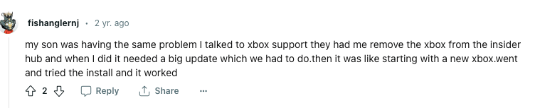 Xbox Error Code 0xd05e0103