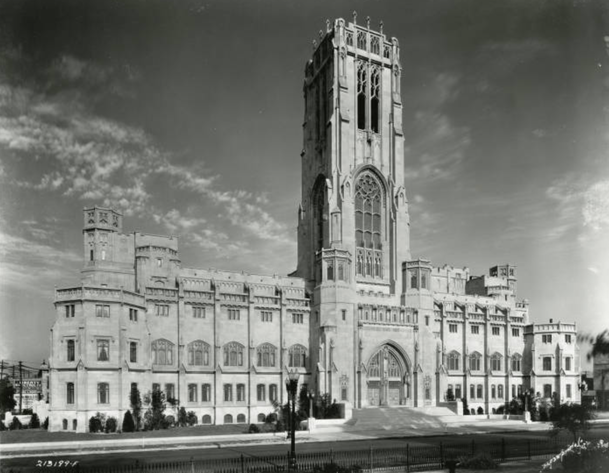 An image of the Scottish Rite Cathedral in Indianapolis, Indiana