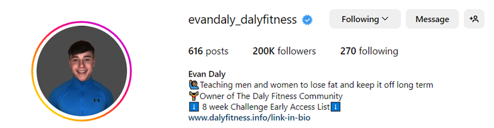 Evan Daly fitness profile