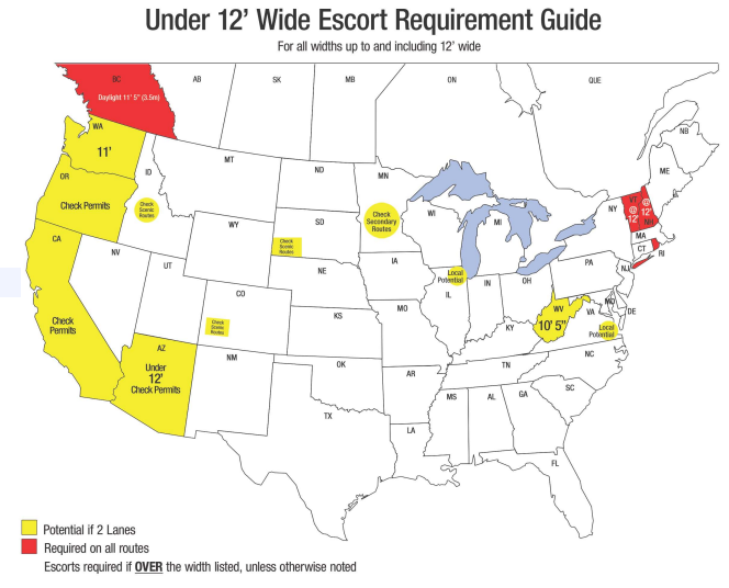 Width Requirements for Escort Cars in Each State