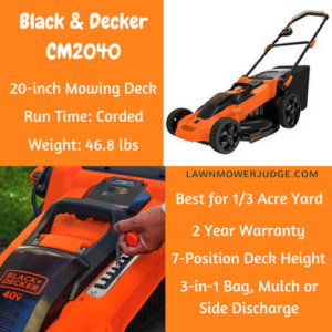 black and decker mm2000 corded electric lawn mower review