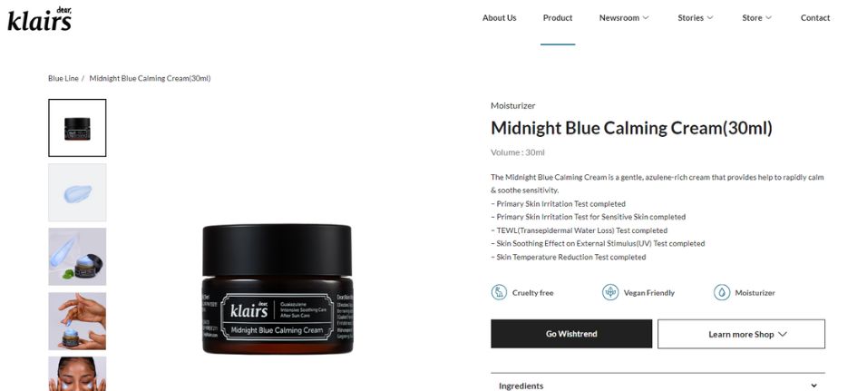Dear, Klairs Midnight Blue Calming Cream