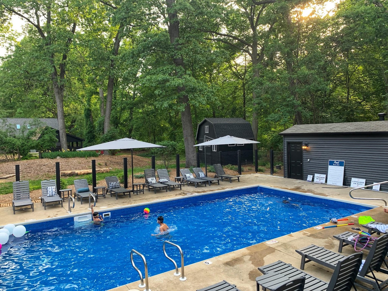 Pool time near Indiana Dunes