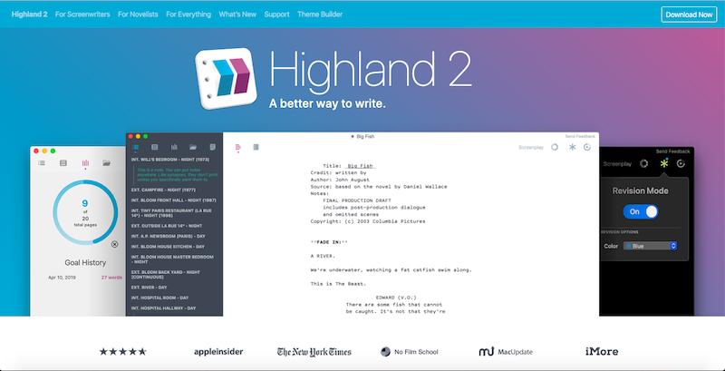 Meilleur logiciel de scénarisation : Highland 2