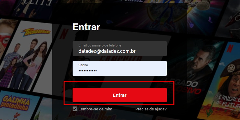 Como alterar a senha do Netflix