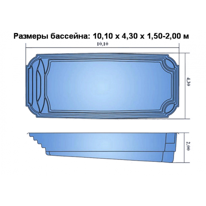 Пример параметров акриловых бассейнов