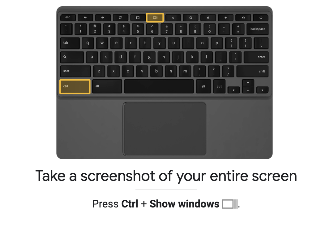 take a screenshot of your entire screen with control and show windows keys.