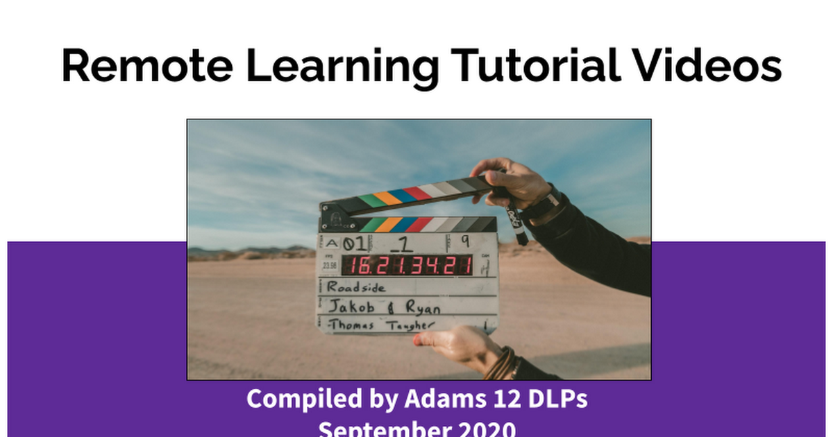 Remote Learning Tutorial Videos