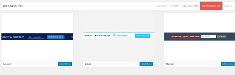 Revisão do MailOptin: categorias