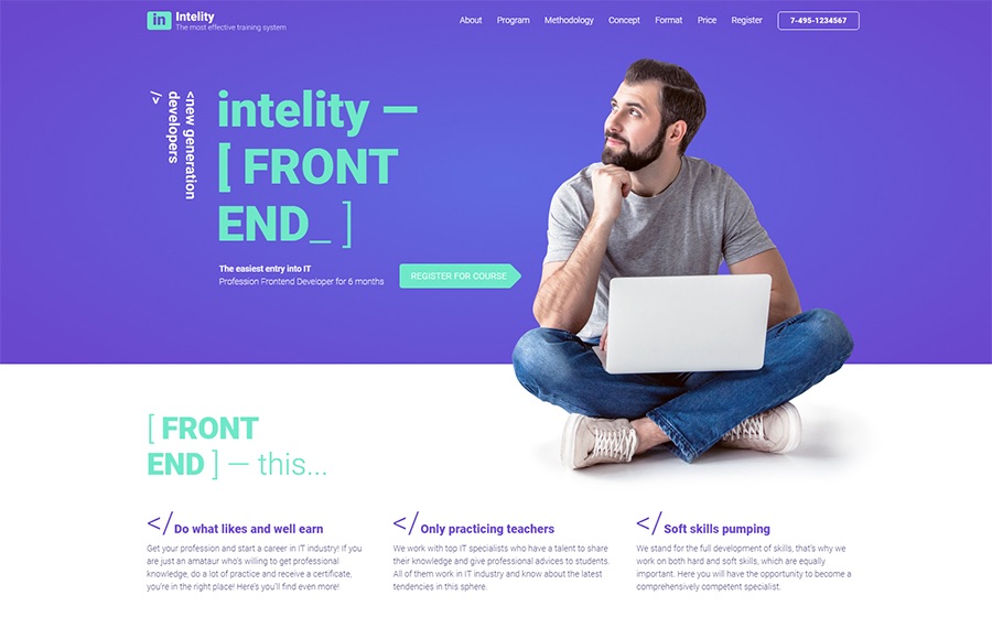 Intelity IT Courses Elementor WordPress Theme