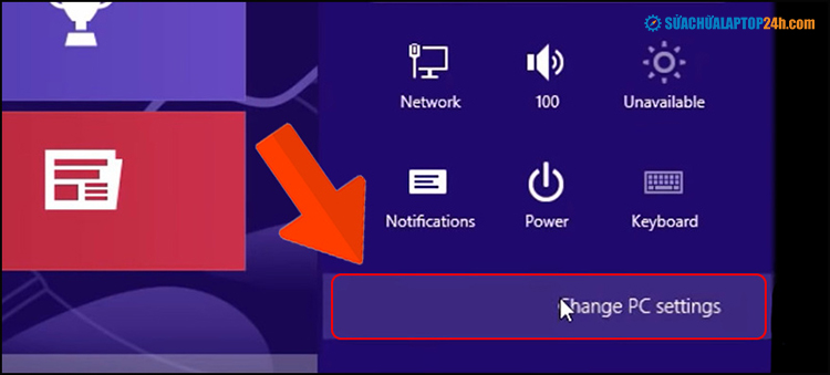 Chọn Change PC settings