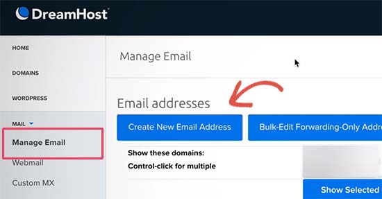 Criar nova conta de e-mail
