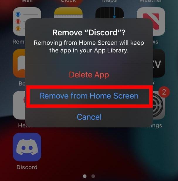  Tap on Remove from Home Screen