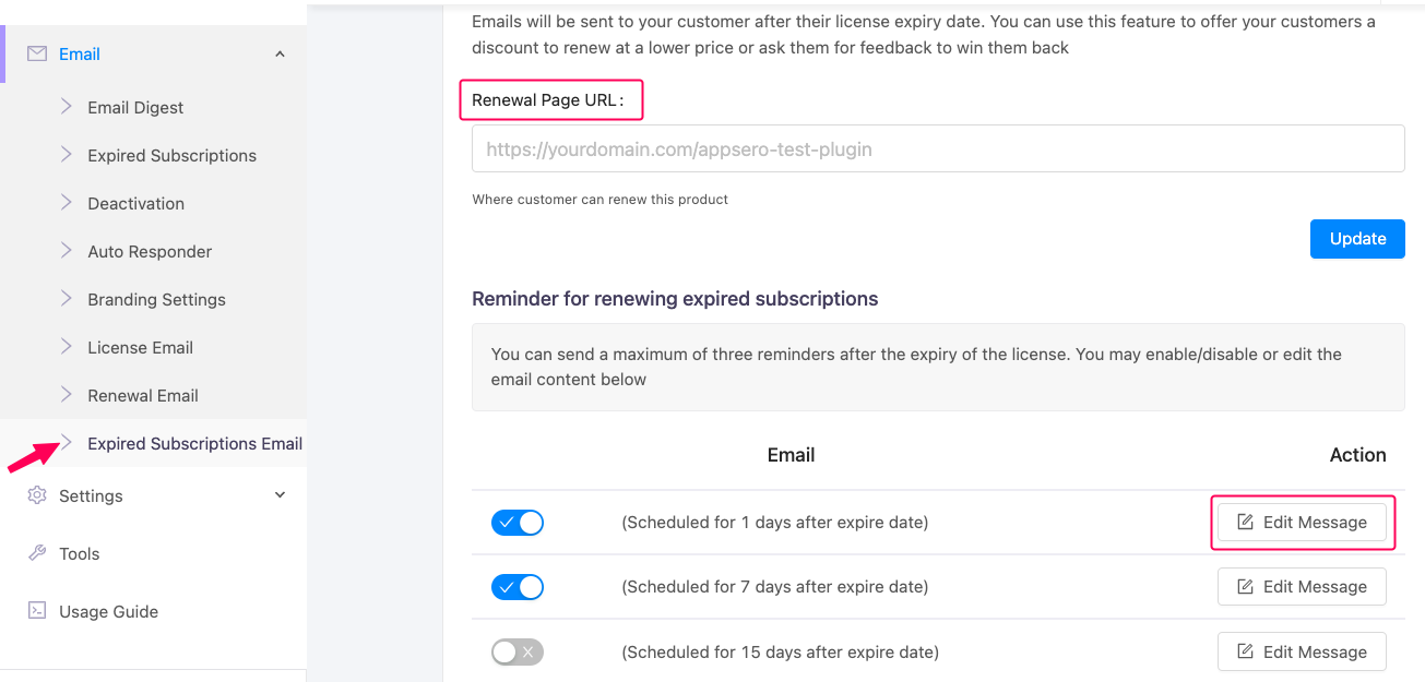 Automatic Subscription Expiration Emails