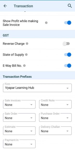 Vyapar App - Transaction