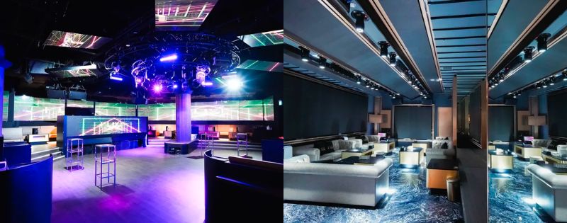 luxe club party floor and party couches as singapore party locations