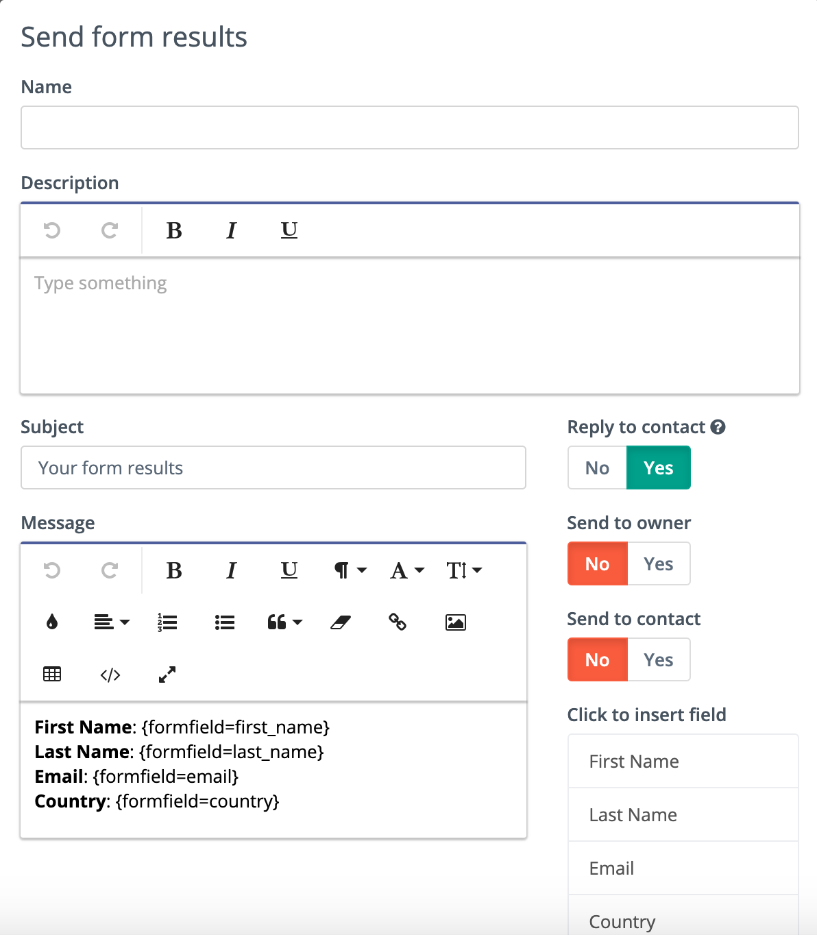 Form Action - Send Form Results