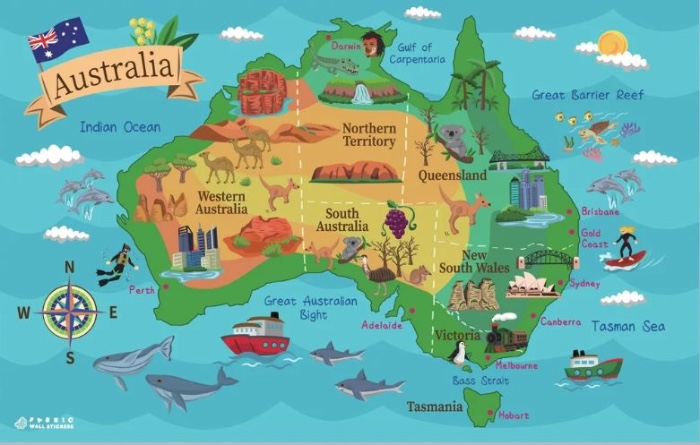 Australian outback animated map.