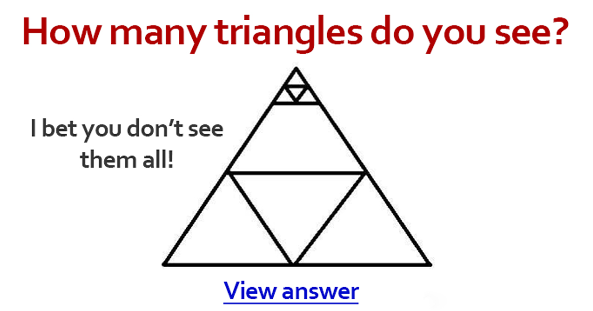 How many triangles are in the picture? Riddle 