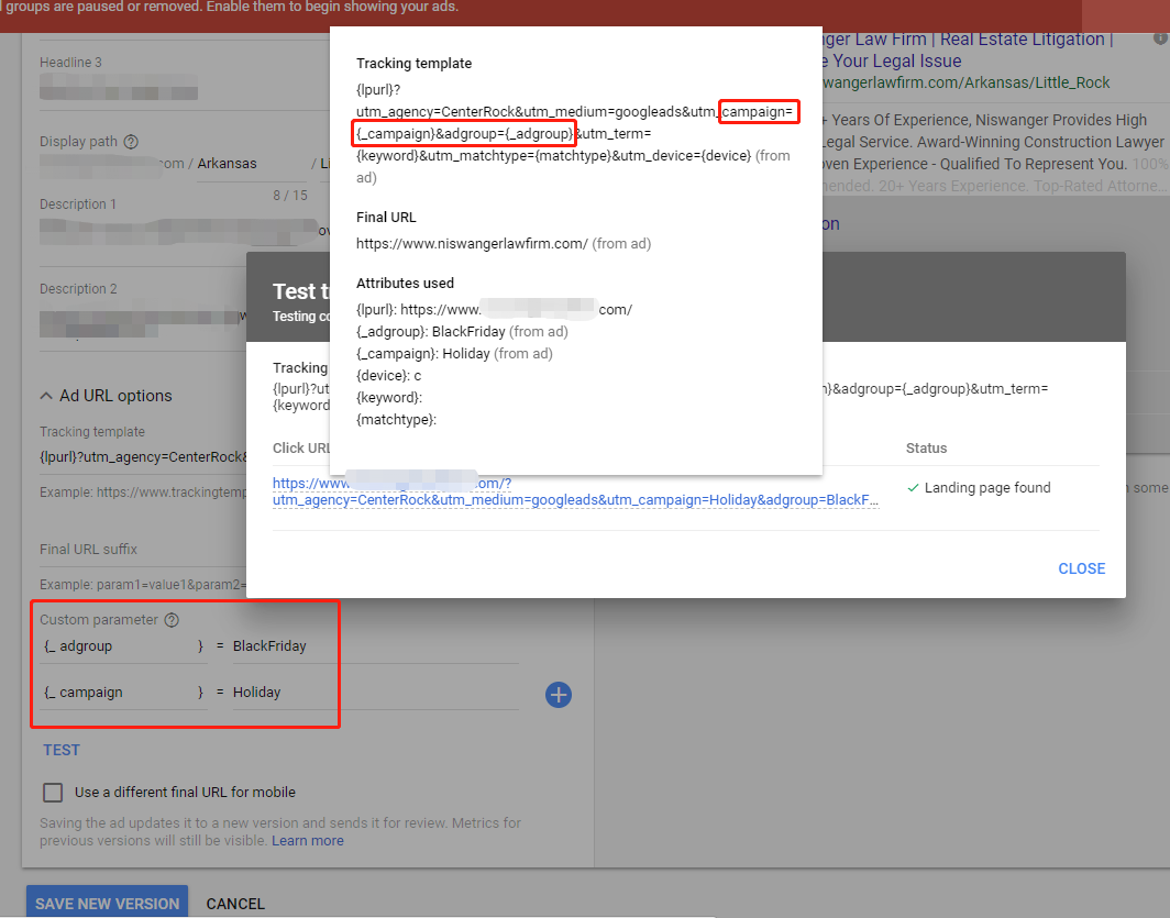 CRA - Custom Parameters