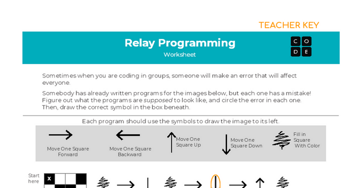 Relay Programming Worksheet Answer Key Google Docs