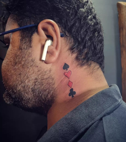 Upbeat Ink Simple Neck Tattoo For Guys