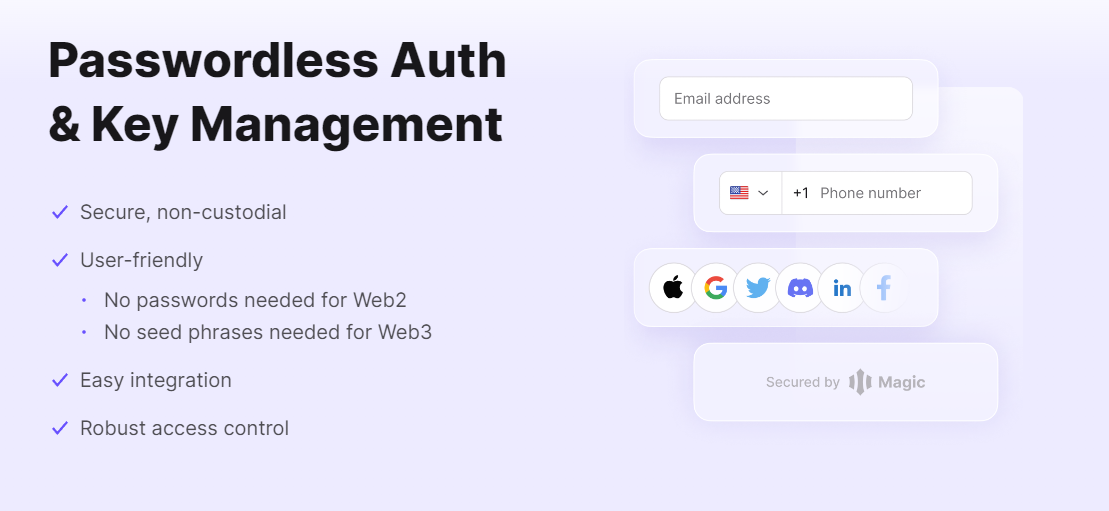 Magicを自社サービスに組み込むことでパスワードレス/シードフレーズレスな認証をユーザへ提供できる image: