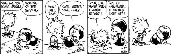 Image result for calvin and hobbes vandalism