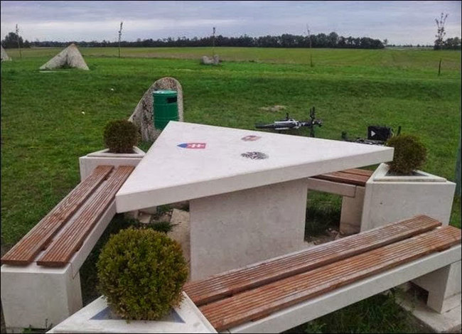 17) Austria, Hungary, and Slovakia - This picnic table marks the location where the borders of the three EU nations meet.