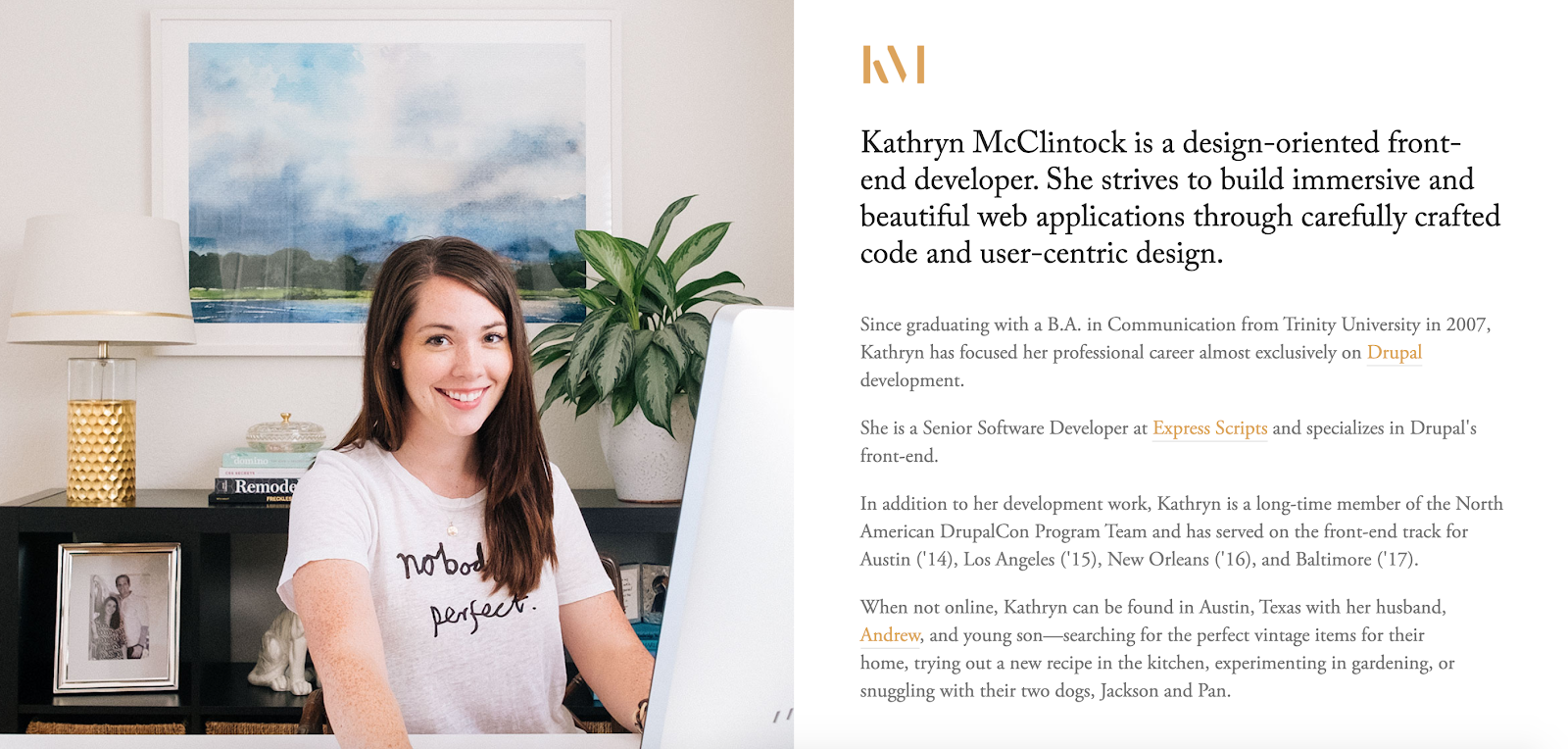 Web Developer Portfolio of Kathryn McClintock