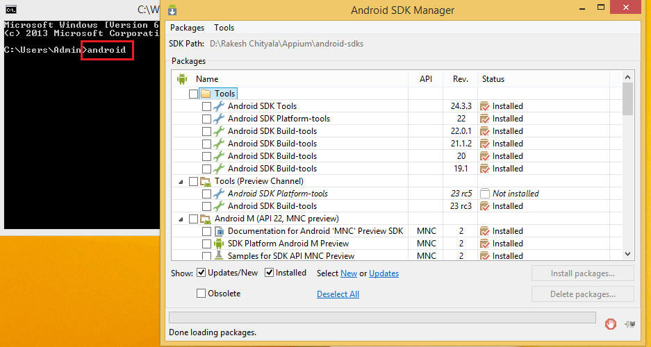 D:\Rakesh Chityala\Appium\Docmantation\SCREEN SHOTS\Appium\Loading_SDK_from_cmd.png