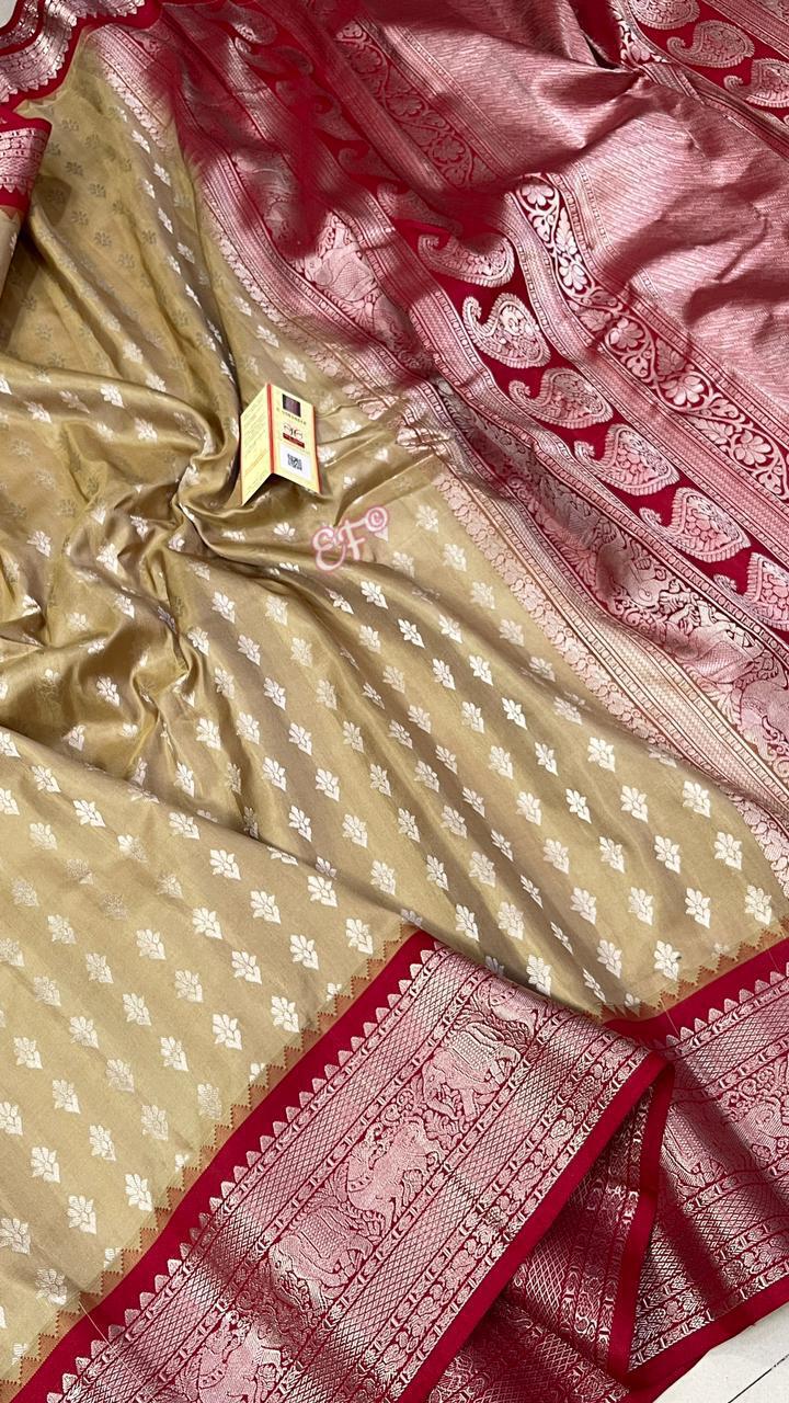 Pure Silver Zari Weaving Gadwal Silk Sarees