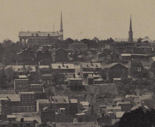 Richmond in 1865. Lumpkin's Jail is in the lower right.