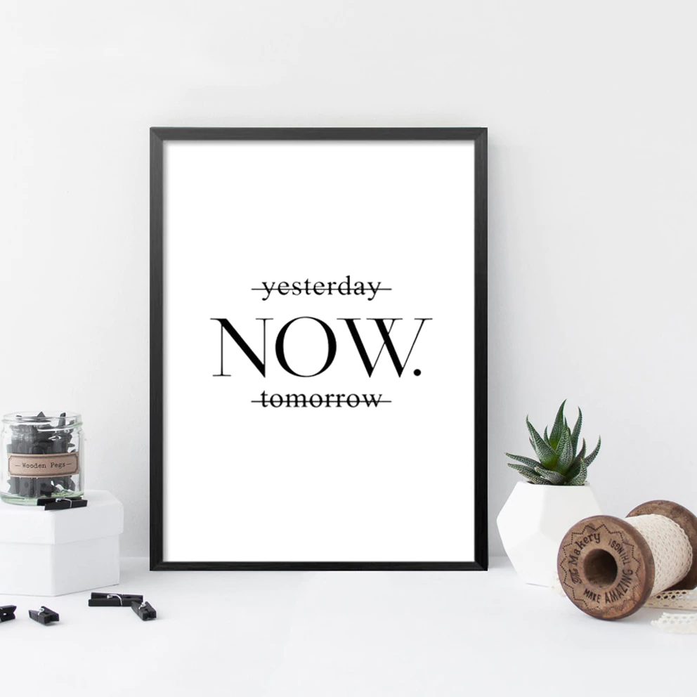 Yesterday Now Tomorrow’ Minimalist Wall Poster