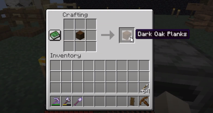 How do you make a dark oak slab?