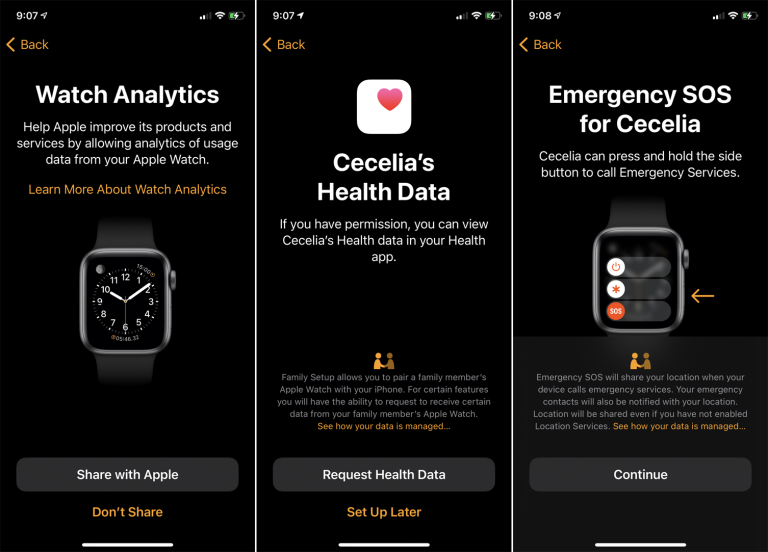 enable analytics and health app screen