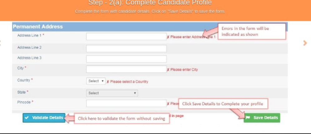 Filing the CA intermediate exam form Nov 2022